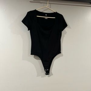 Black short sleeve bodysuit